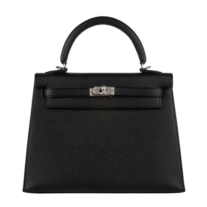 Premium Hermès Replica - Kelly 25 Sellier Black Epsom Palladium HW