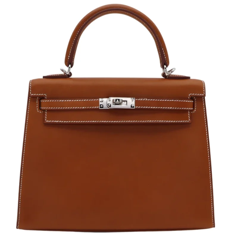 Premium Hermès Replica - Kelly 25 Sellier Fauve Barenia Palladium HW