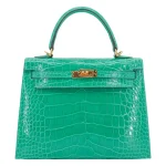 Premium Hermès Replica - Kelly 25 Sellier Vert Jade Shiny Alligator Gold HW