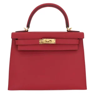 Premium Hermès Replica - Kelly 28 Sellier Rouge Grenat Epsom Gold HW
