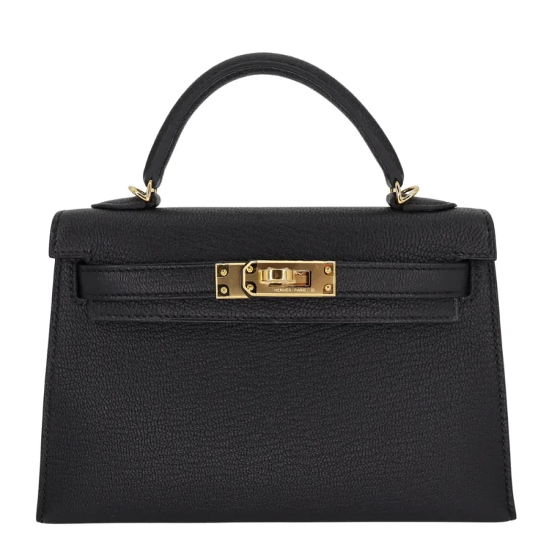 Premium Hermès Replica - Kelly II Sellier Mini HSS Black/Rose Extreme Chevre Gold HW