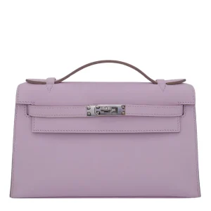 Premium Hermès Replica – Kelly Pochette Mauve Palladium HW